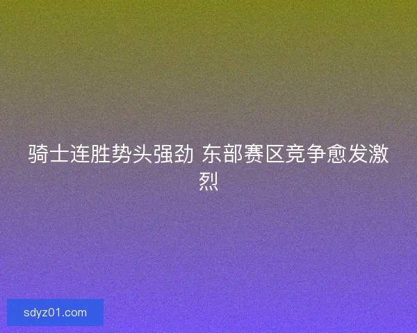 骑士连胜势头强劲 东部赛区竞争愈发激烈